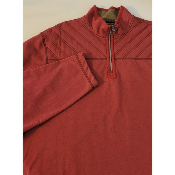 G. H. Bass & Co. Men's XXL Quarter Zip Pull Over Long Sleeve Red Shirt Pre-Owned - Picture 1 of 10
